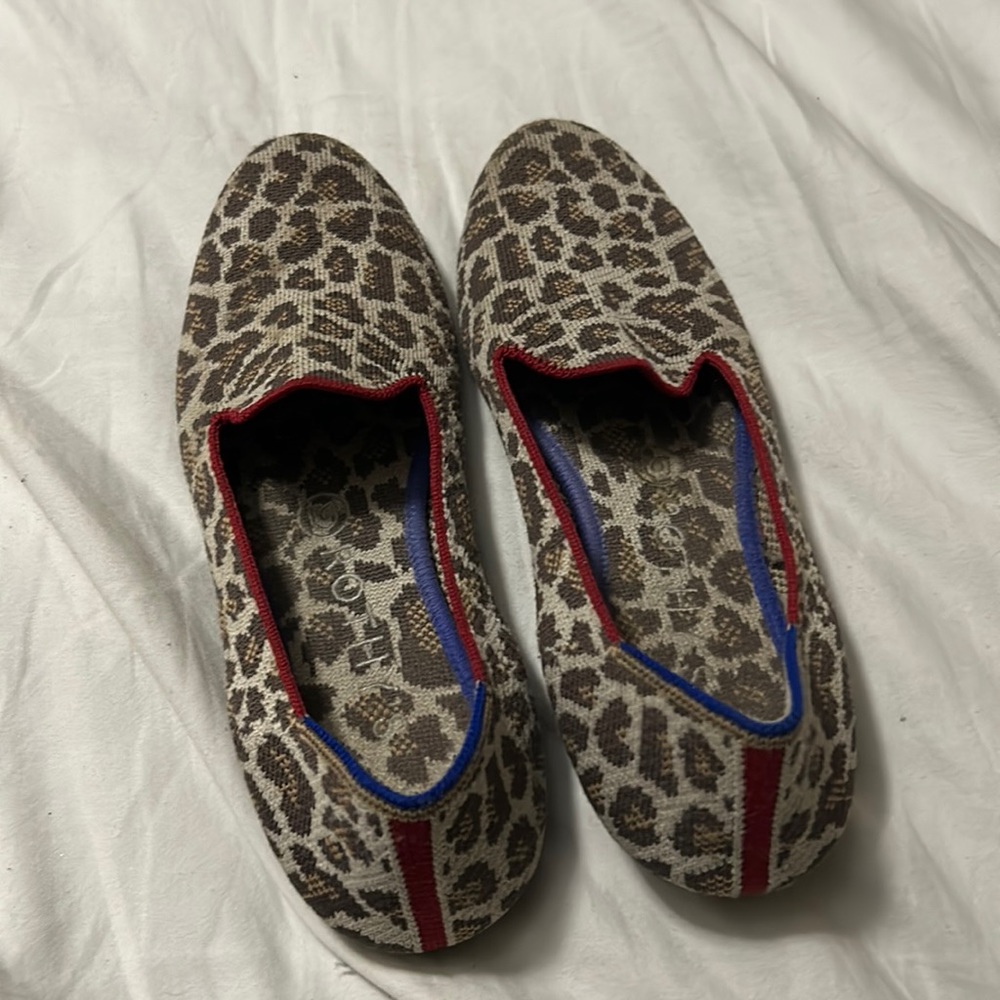 Rothy’s leopard print shoes. Washable